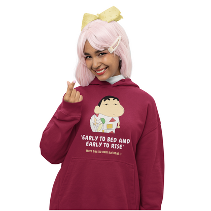 Early to bed early to rise shinchan | Premium Unisex Winter Hoodie