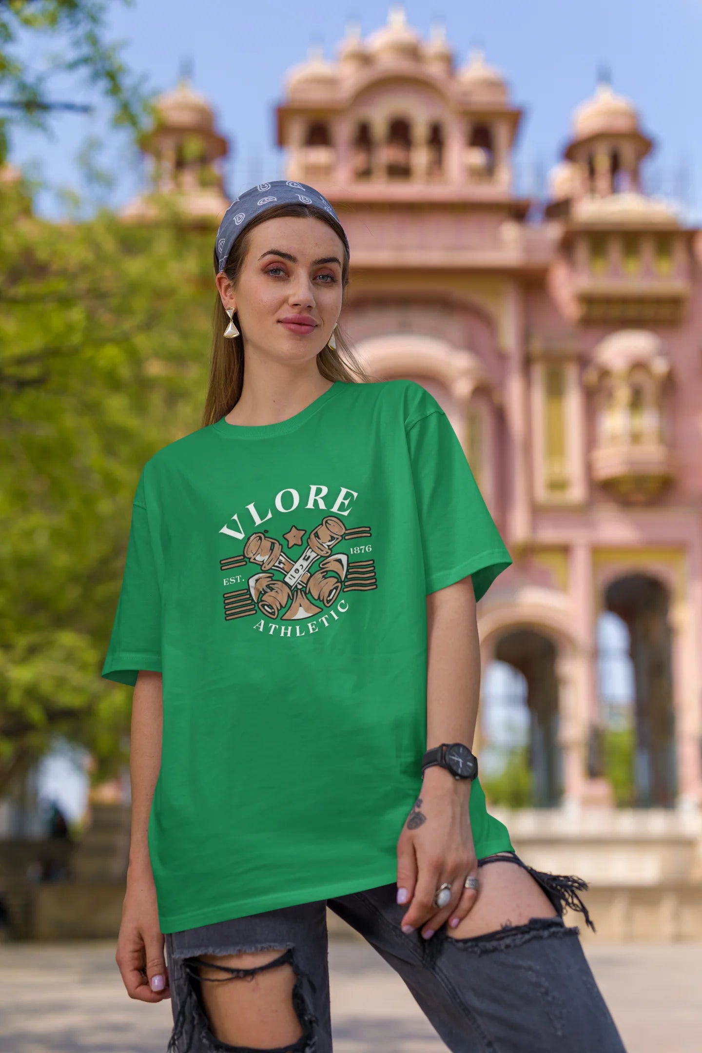 Vlore Athletics  | Retro Theme | Dropped Sleeve Unisex Tee