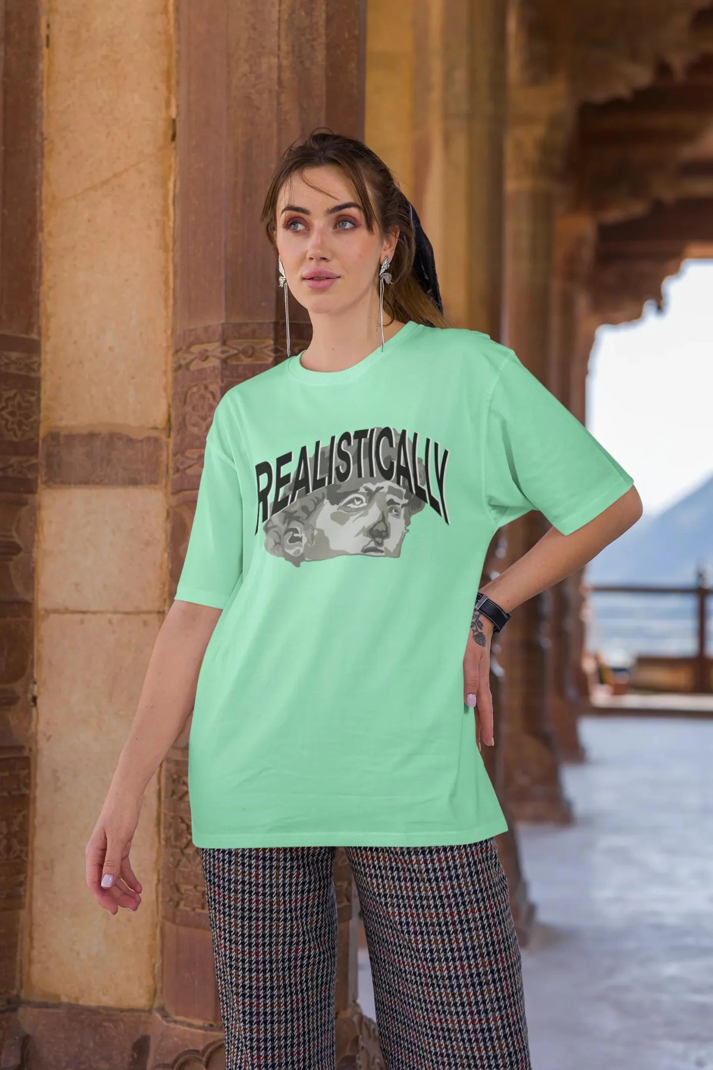 Greekish | Typography | Dropped Sleeve Unisex Tee