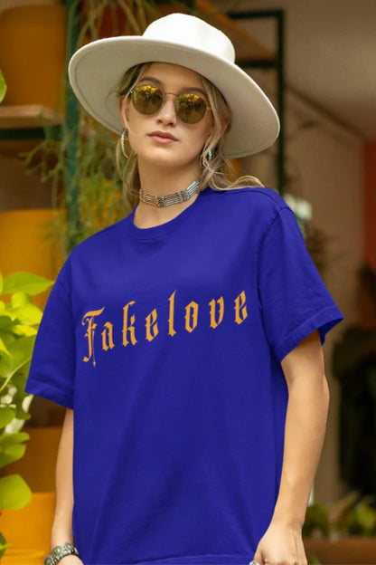 Fake Love | Brutalism | Dropped Sleeve Unisex T-Shirt