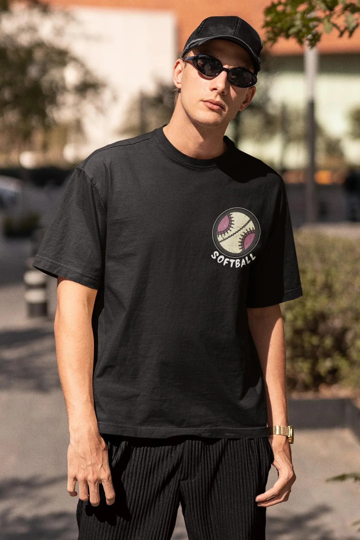 Soft Mom Ball | Typography | Dropped Sleeve Unisex Tee