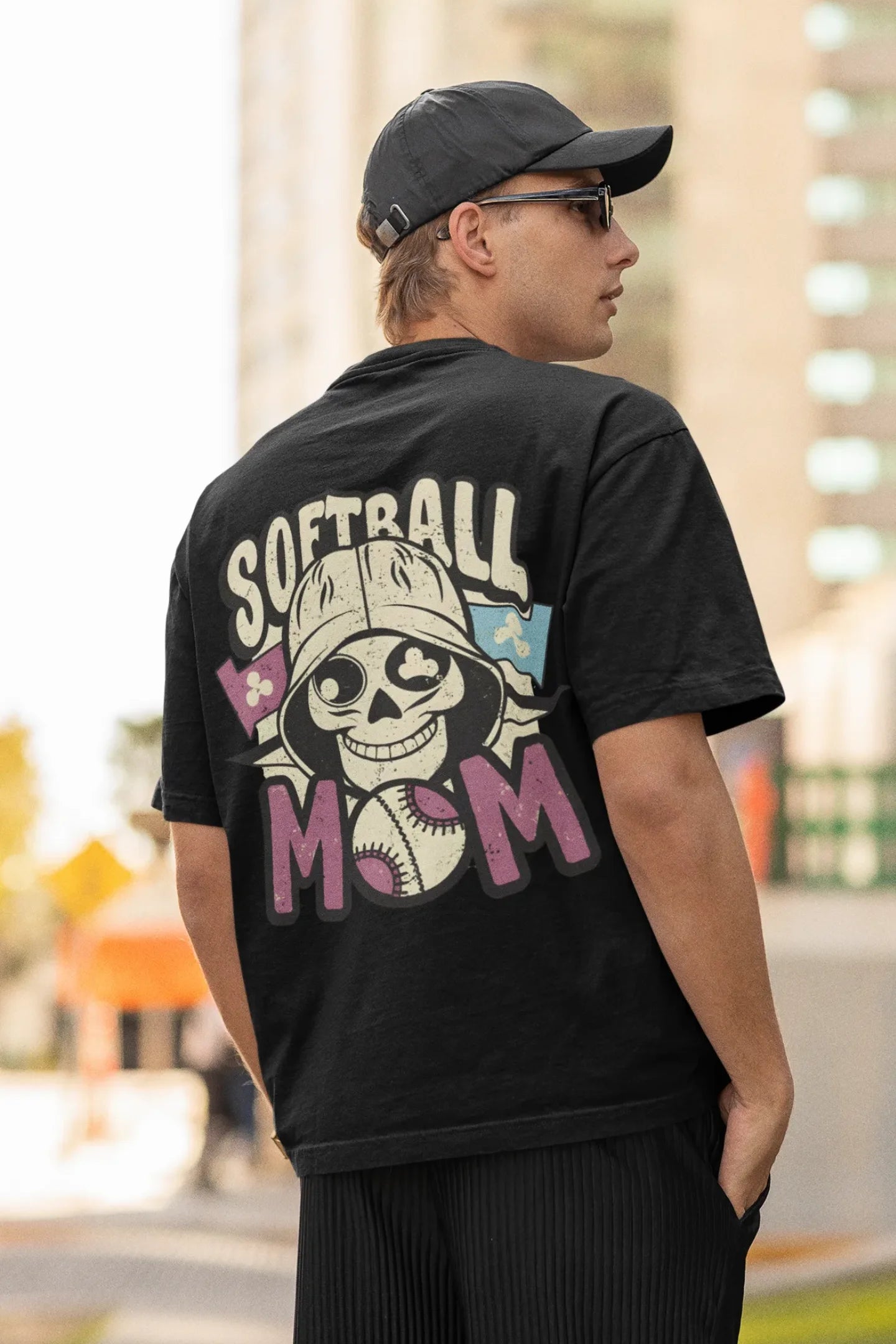 Soft Mom Ball | Typography | Dropped Sleeve Unisex Tee