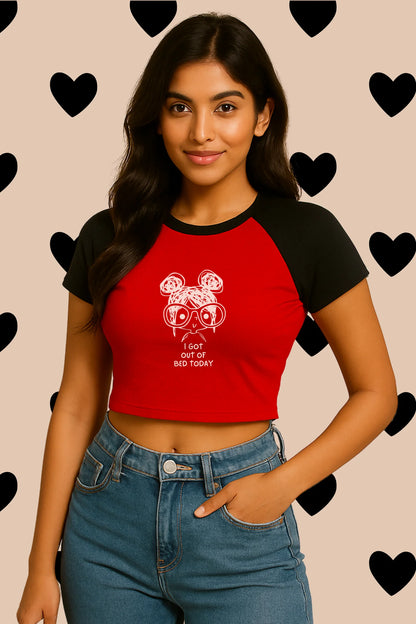 Out Of Bed | Shaw tees | Slim Fit Crop Top