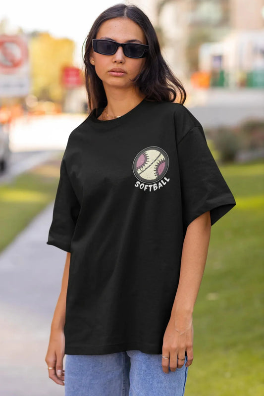 Soft Mom Ball | Typography | Dropped Sleeve Unisex Tee