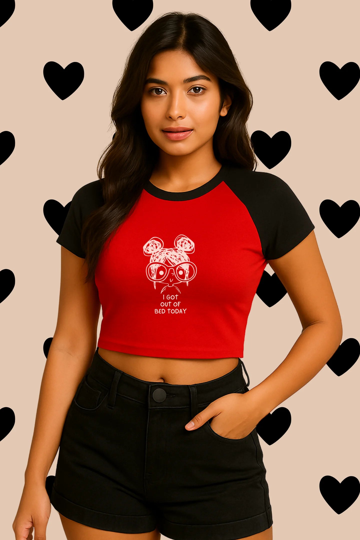 Out Of Bed | Shaw tees | Slim Fit Crop Top