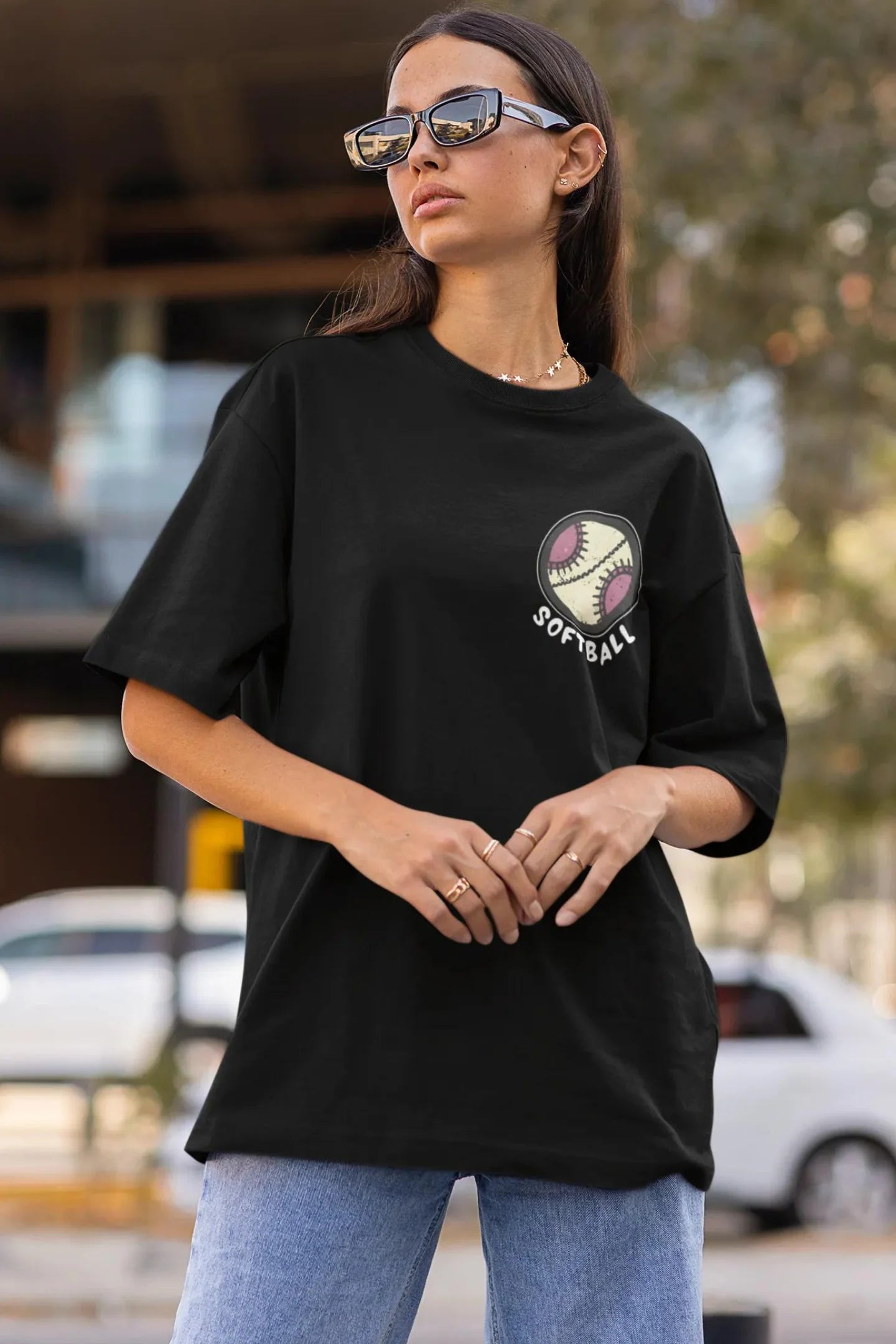 Soft Mom Ball | Typography | Dropped Sleeve Unisex Tee