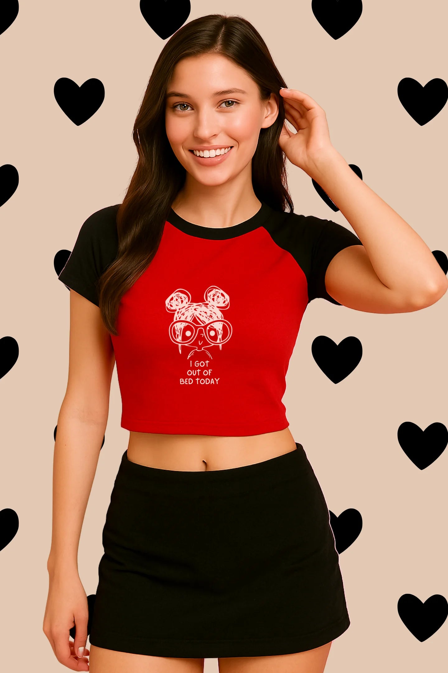 Out Of Bed | Shaw tees | Slim Fit Crop Top