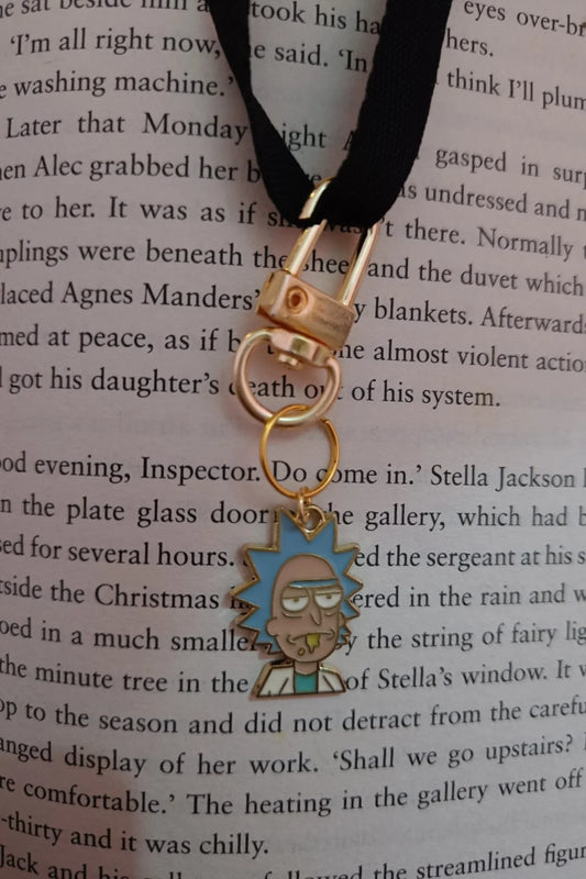 Second image of a keychain featuring Rick Sanchez from the Rick and Morty series.