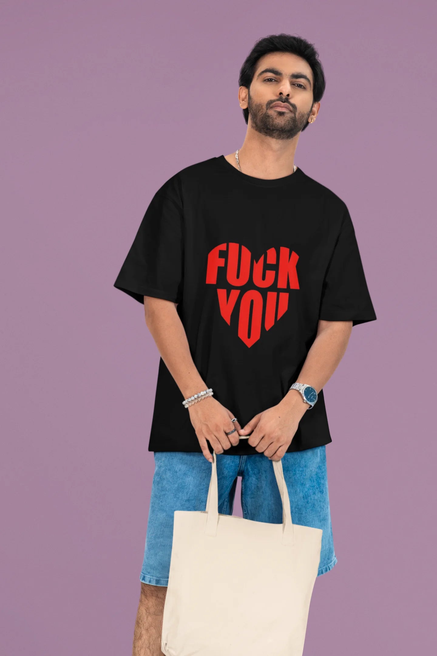 F**k You | Anti Valentine | Premium Oversized Half Sleeve Unisex T-Shirt