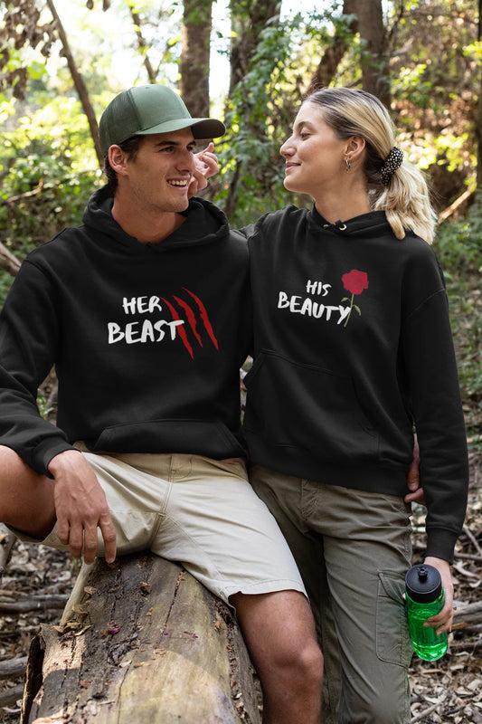 Beauty and Beast | Lovey Dovey | Premium Unisex Winter Hoodies
