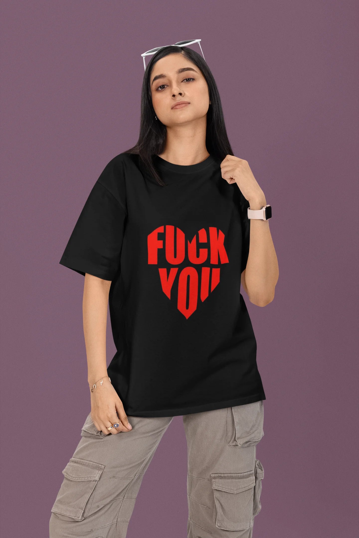 F**k You | Anti Valentine | Premium Oversized Half Sleeve Unisex T-Shirt