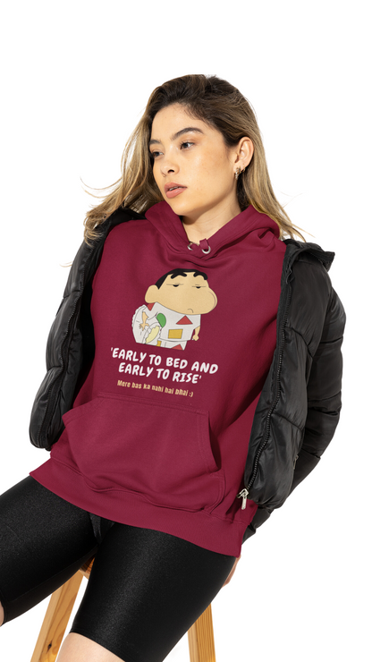 Early to bed early to rise shinchan | Premium Unisex Winter Hoodie