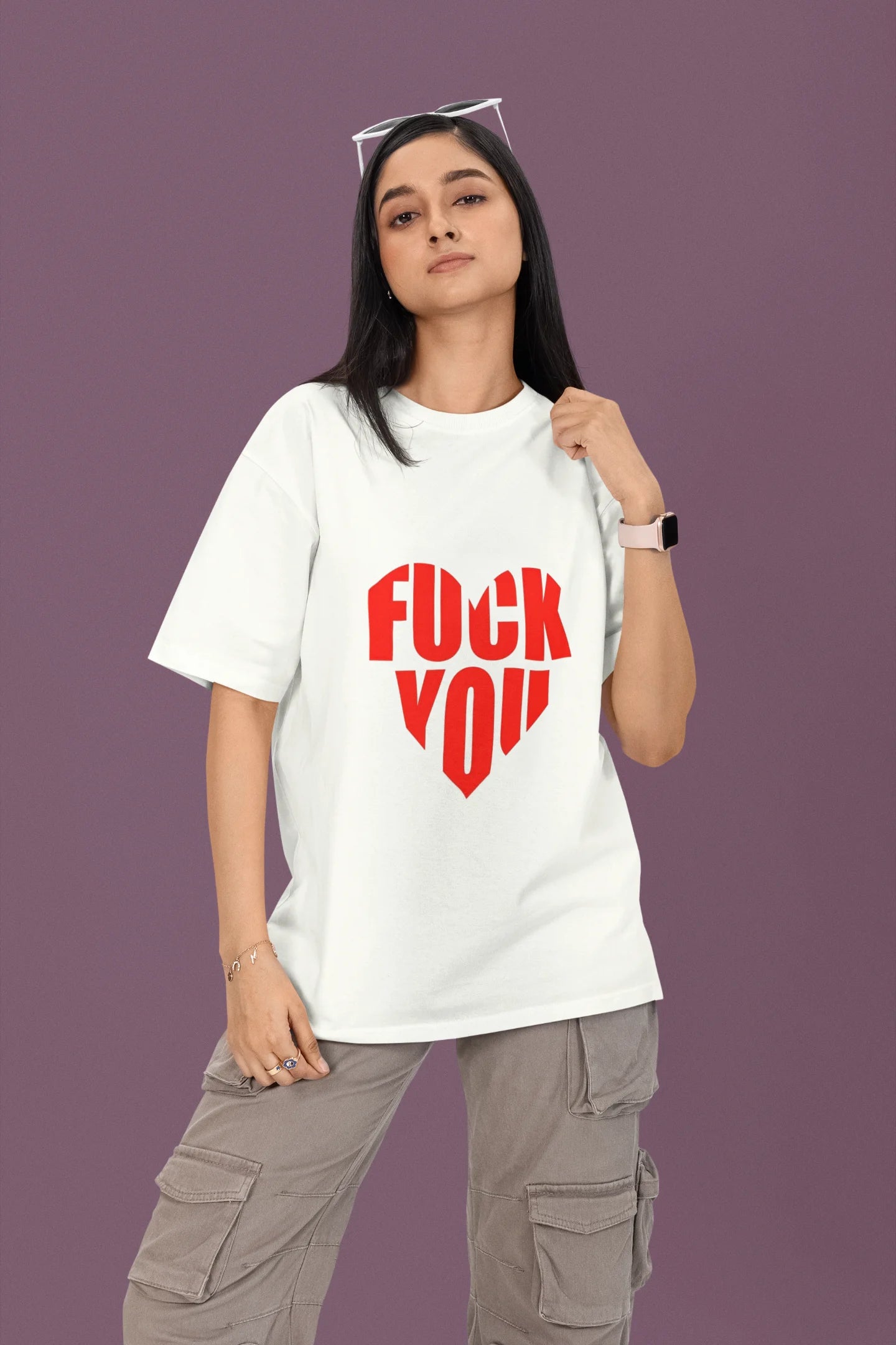 F**k You | Anti Valentine | Premium Oversized Half Sleeve Unisex T-Shirt