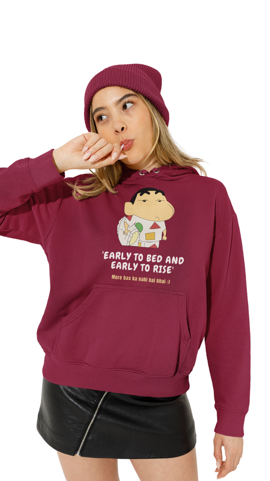 Early to bed early to rise shinchan | Premium Unisex Winter Hoodie