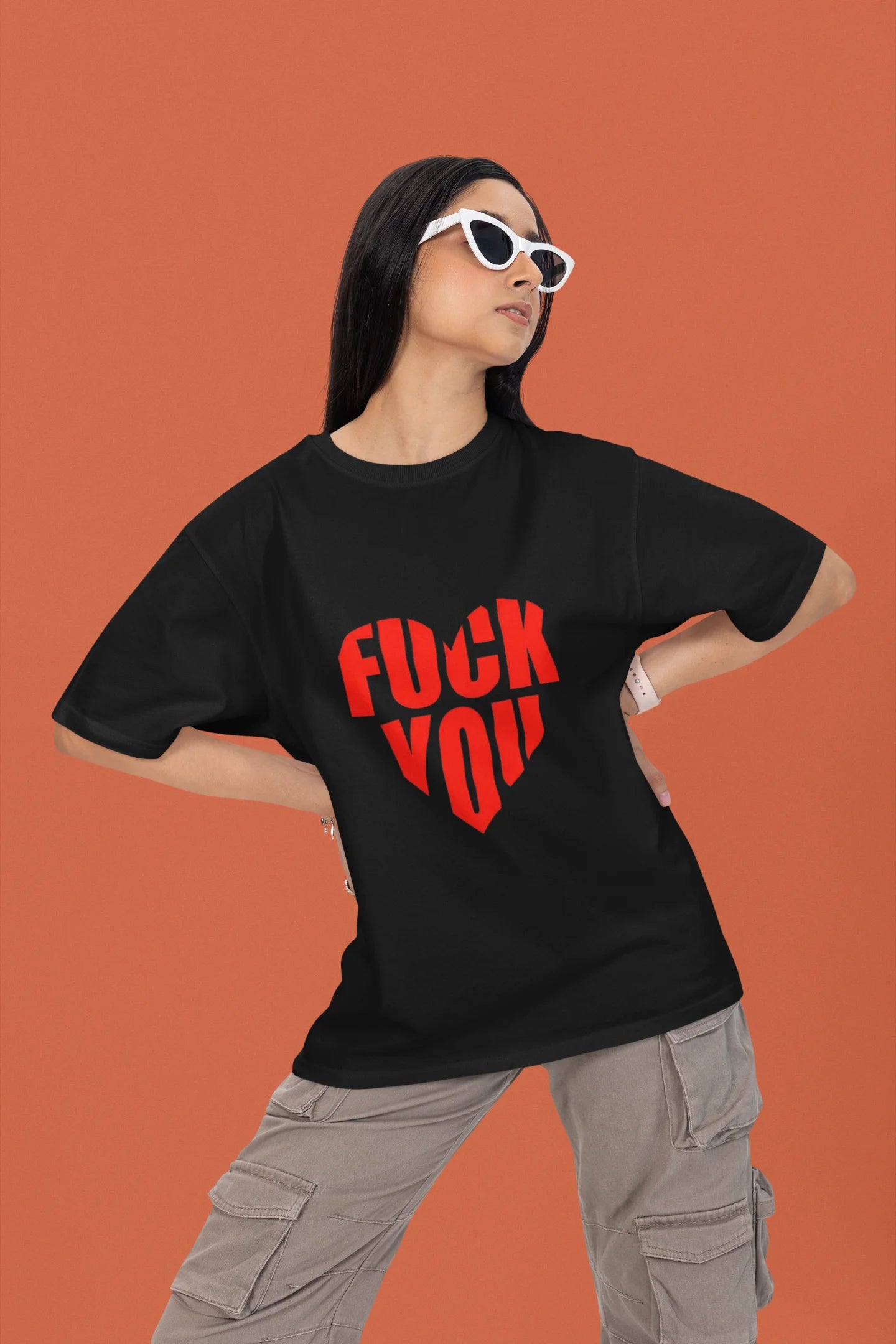 F**k You | Anti Valentine | Premium Oversized Half Sleeve Unisex T-Shirt