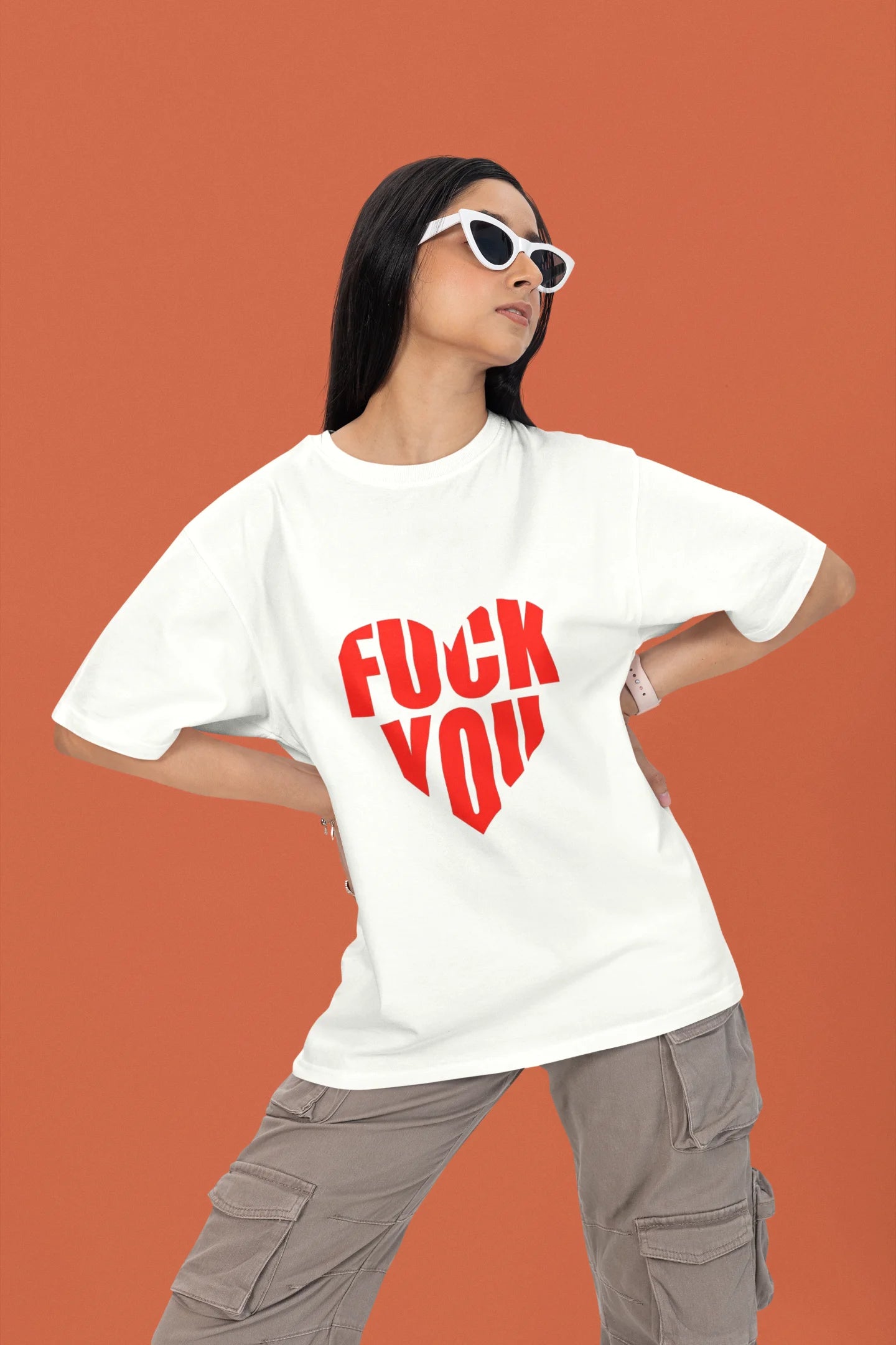 F**k You | Anti Valentine | Premium Oversized Half Sleeve Unisex T-Shirt