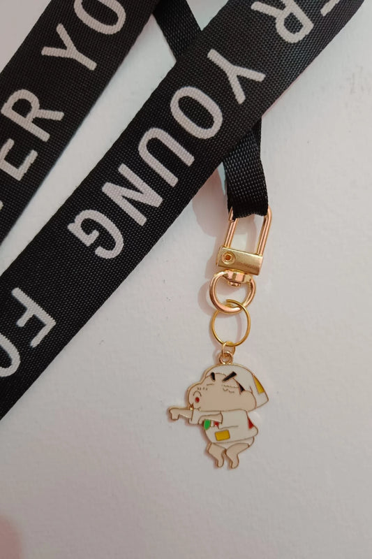 Second view of a keychain featuring a mischievous Shinchan design. Perfect for Shinchan fans.