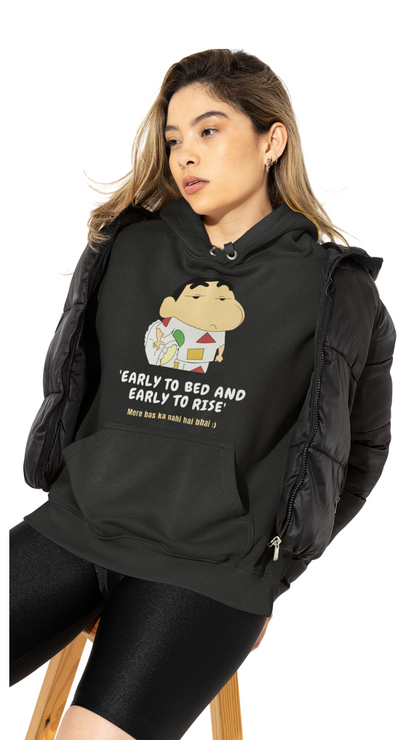 Early to bed early to rise shinchan | Premium Unisex Winter Hoodie