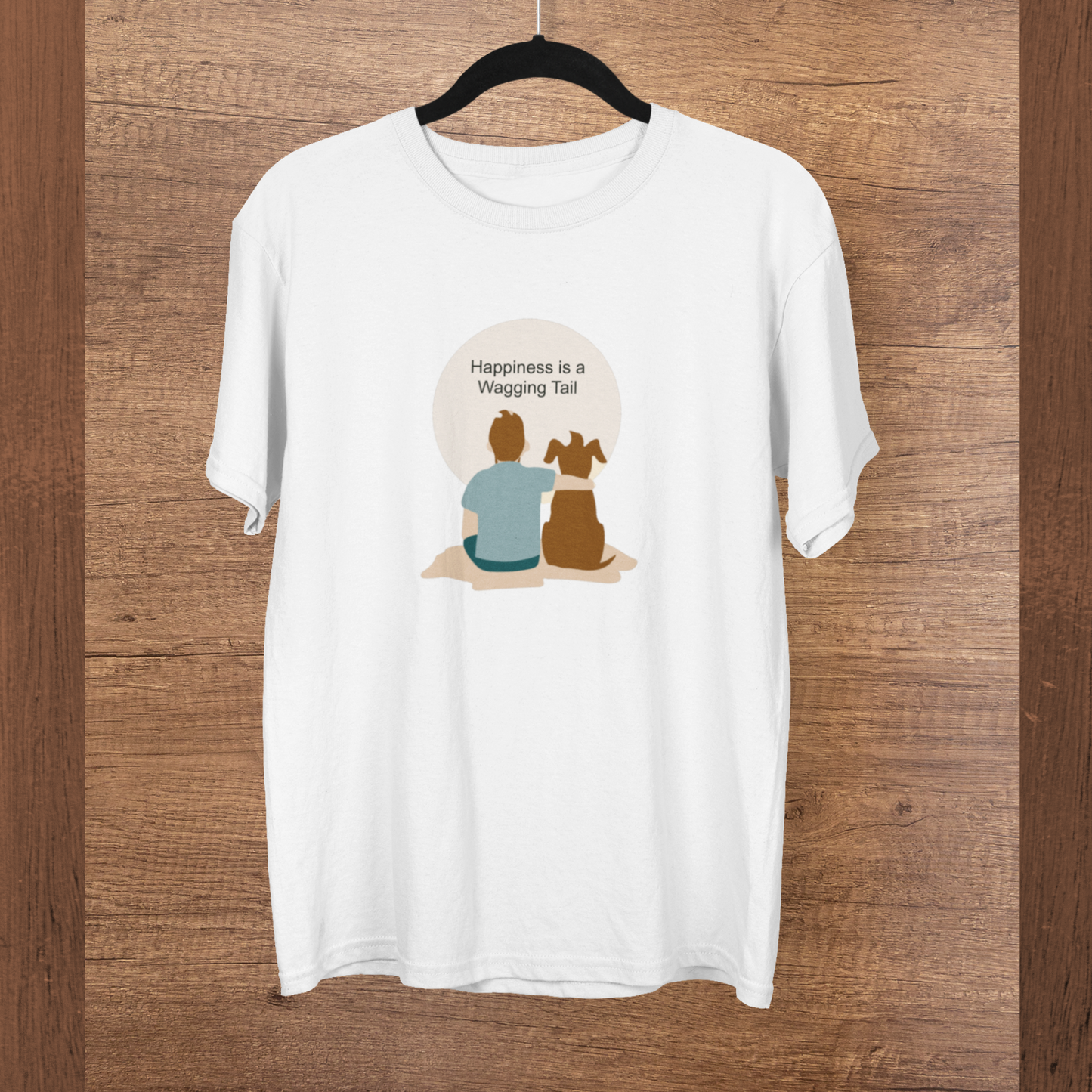 Happiness is a wagging tail (Male) | Premium Men Half Sleeve T-shirt