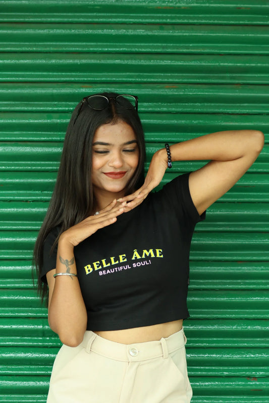 Belle ame | Shaw tees | Slim Fit Crop Top