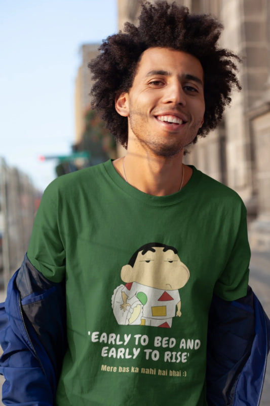 Early to Bed and Early to Rise Shinchan Half Sleeve Unisex T-Shirt