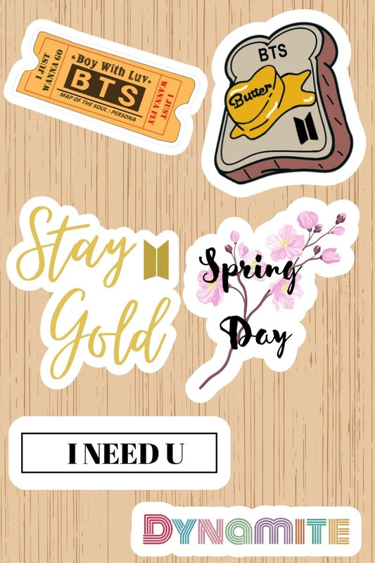 BTS Song Stickers | Pack of 6