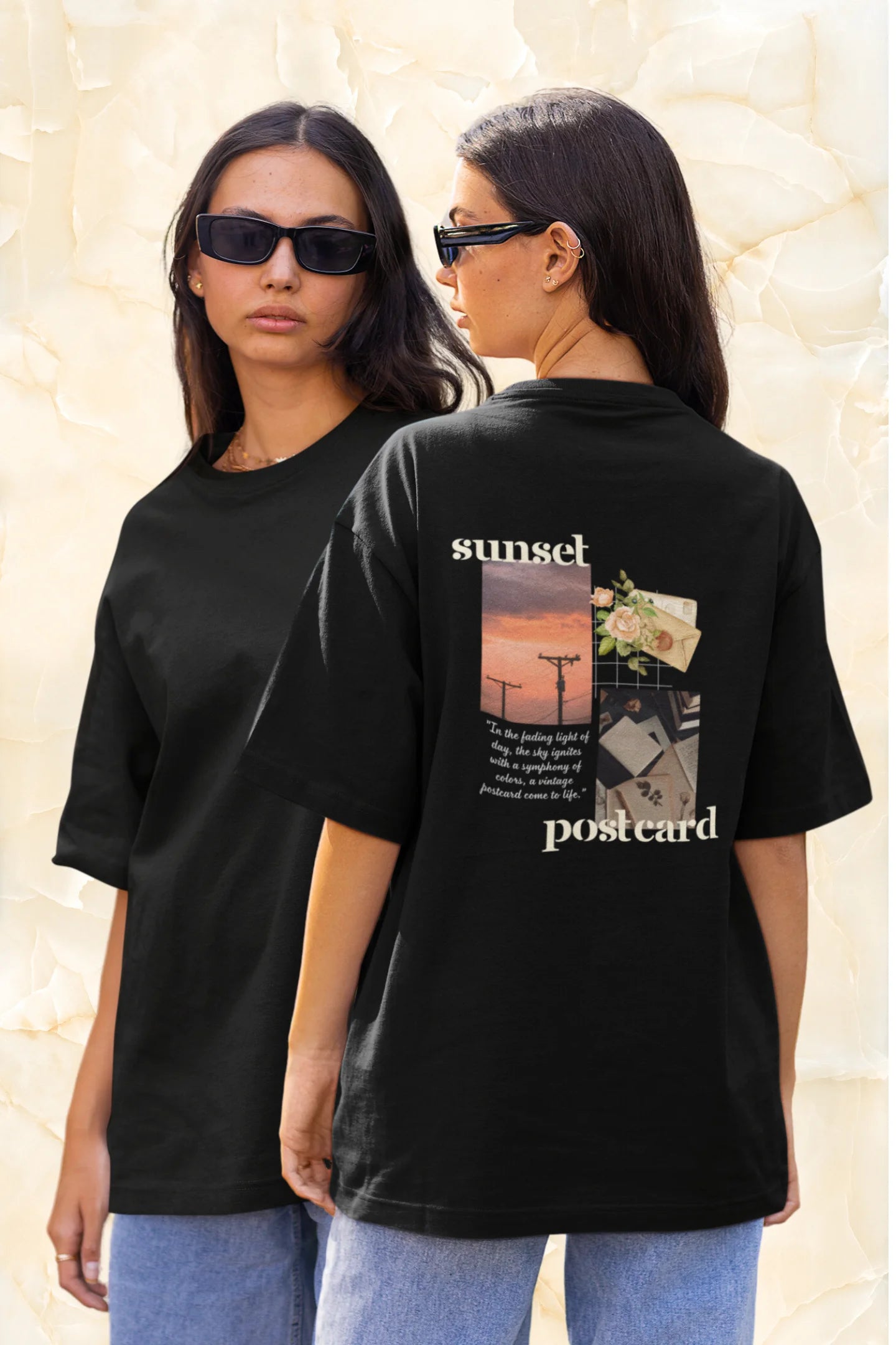 Sunset Postcard | Aesthetic | Dropped Sleeve Unisex Tee