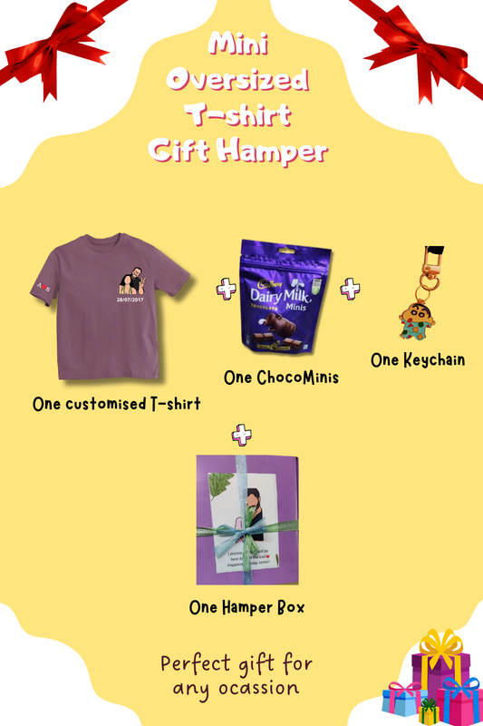 T-shirt Mini Gift Hamper | Convert Photo to Illustration/Ghibli-art | Customised Gift for a happy occasion
