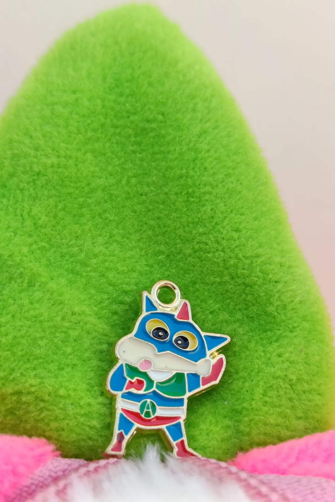 Third view of a charm featuring Action Kamen Chan, Shinchan's superhero alter ego.