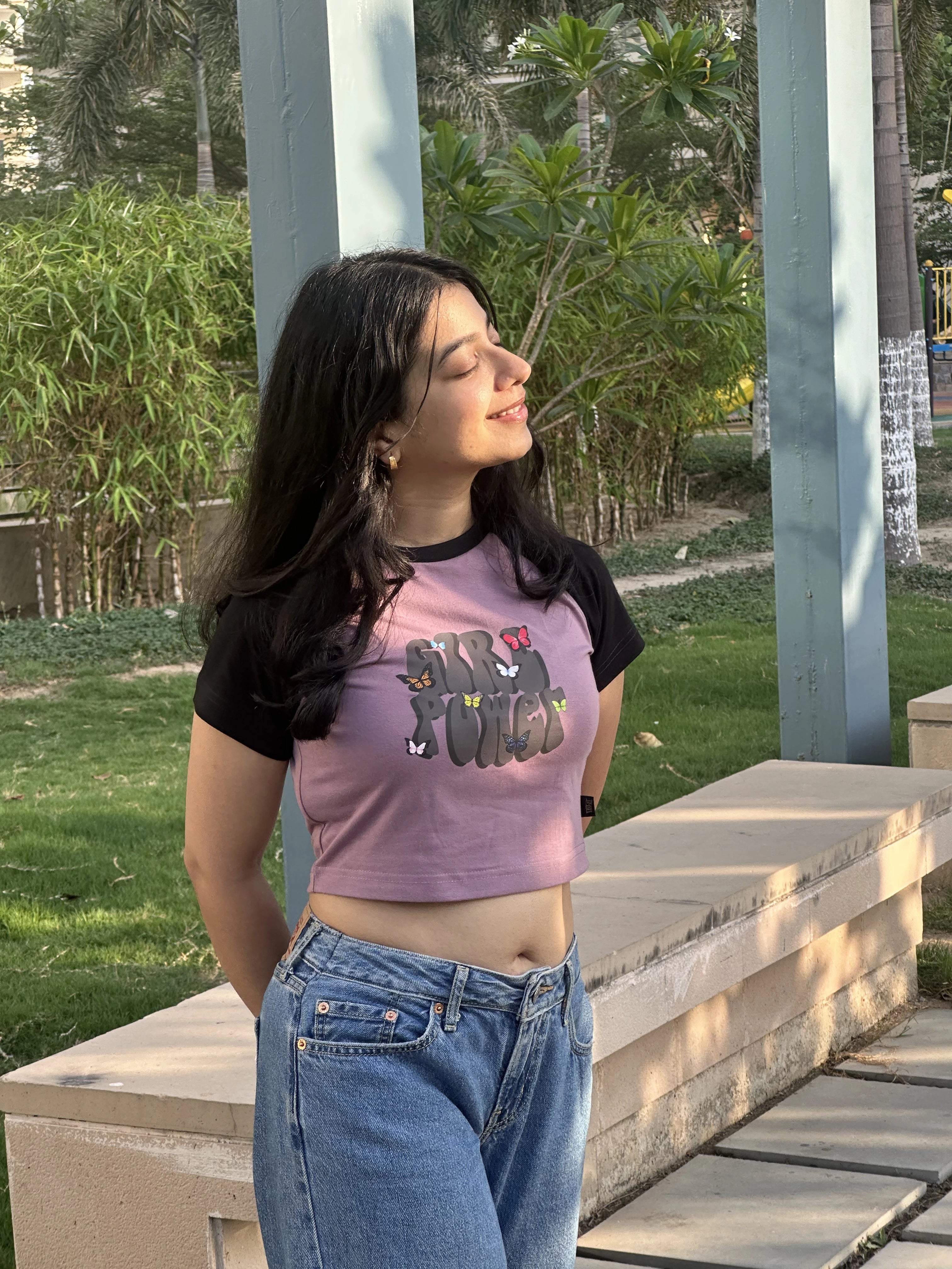 Girl Power | Shaw tees | Slim Fit Crop Top