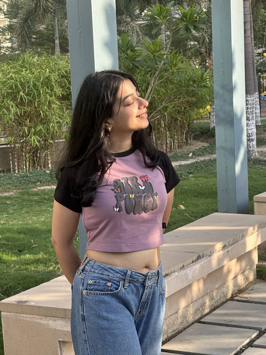 Girl Power | Shaw tees | Slim Fit Crop Top