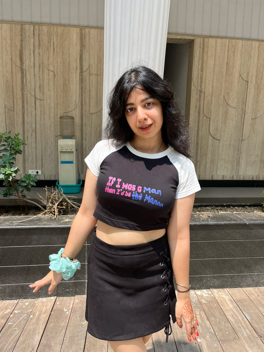 I'd be the man | Shaw tees | Slim Fit Crop Top