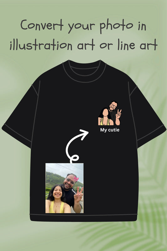 Customised T-shirt | Artify your memory with illustration/line art | Gift for your loved ones