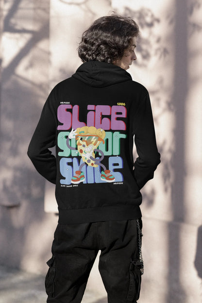 Slice,Savor and Smile | Typography | Premium Unisex Winter Hoodie