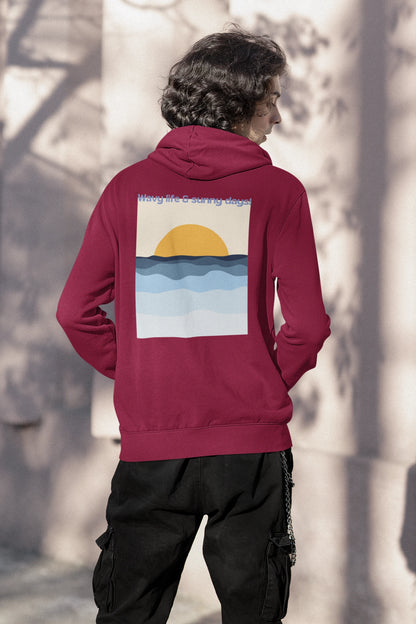 Wavy Life and Sunny Days | Retro Theme | Premium Unisex Winter Hoodie