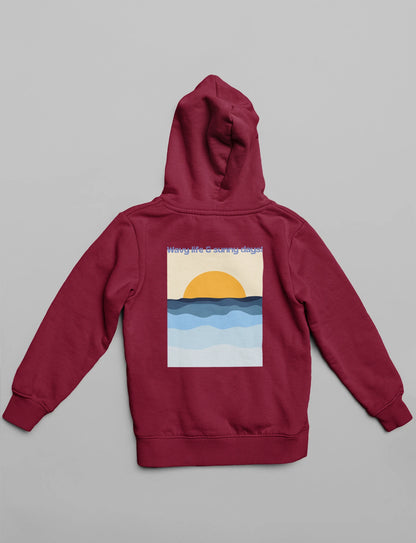 Wavy Life and Sunny Days | Retro Theme | Premium Unisex Winter Hoodie