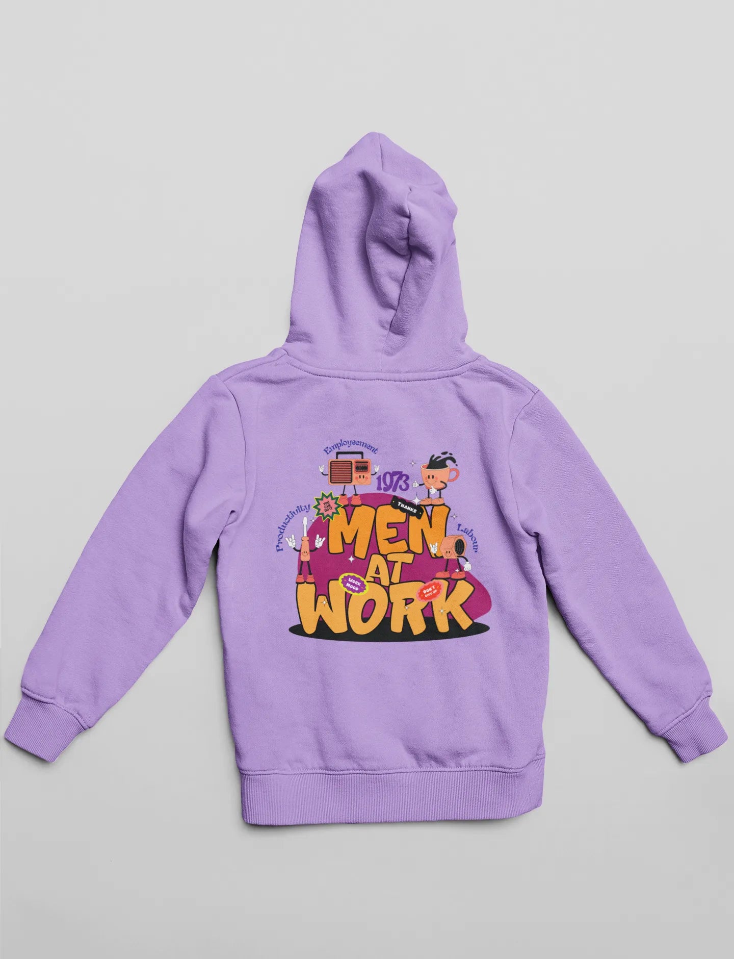 Men at work | Typography | Premium Unisex Winter Hoodie