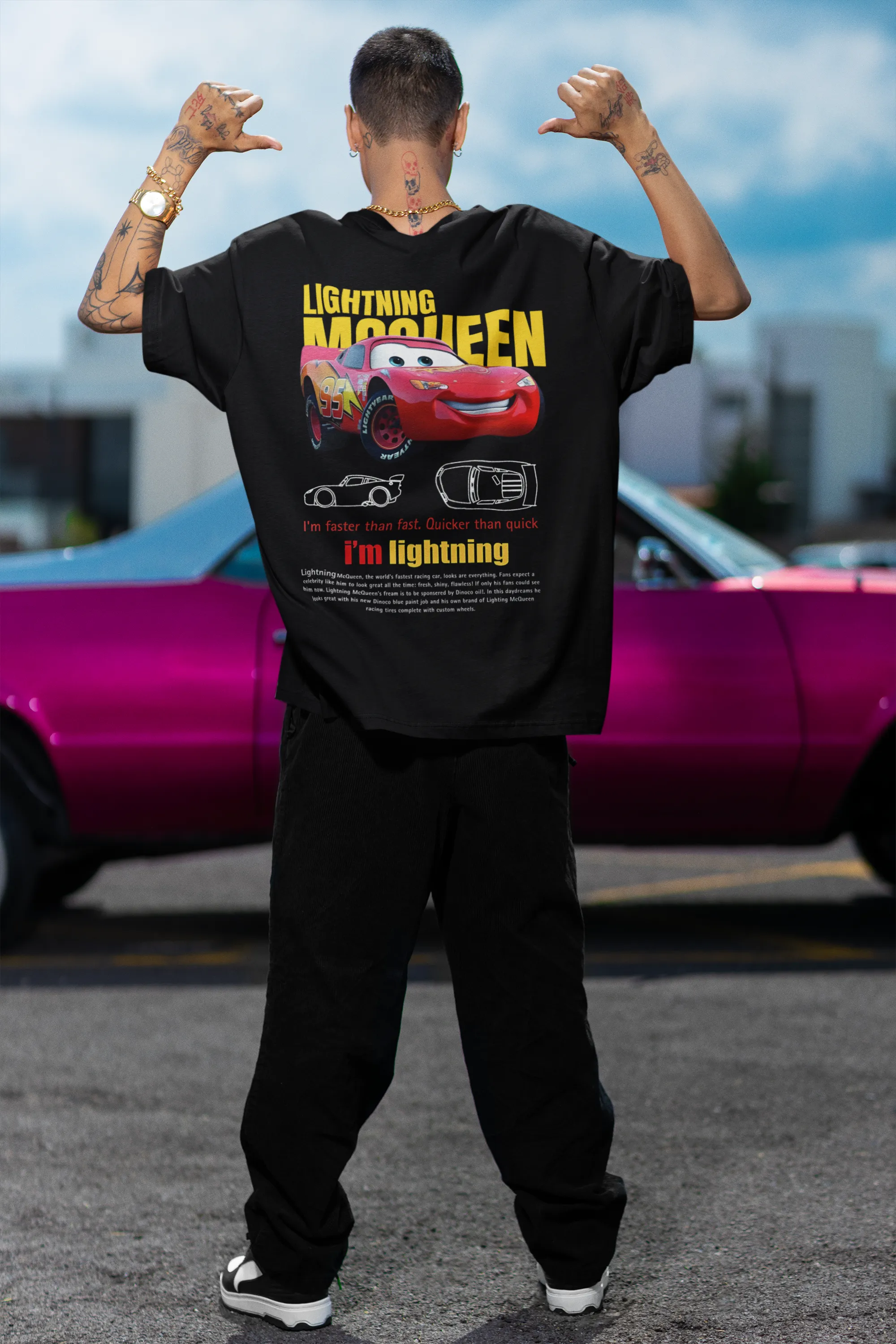 McQueen  | Super Cars | Premium Oversized Half Sleeve Unisex T-Shirt