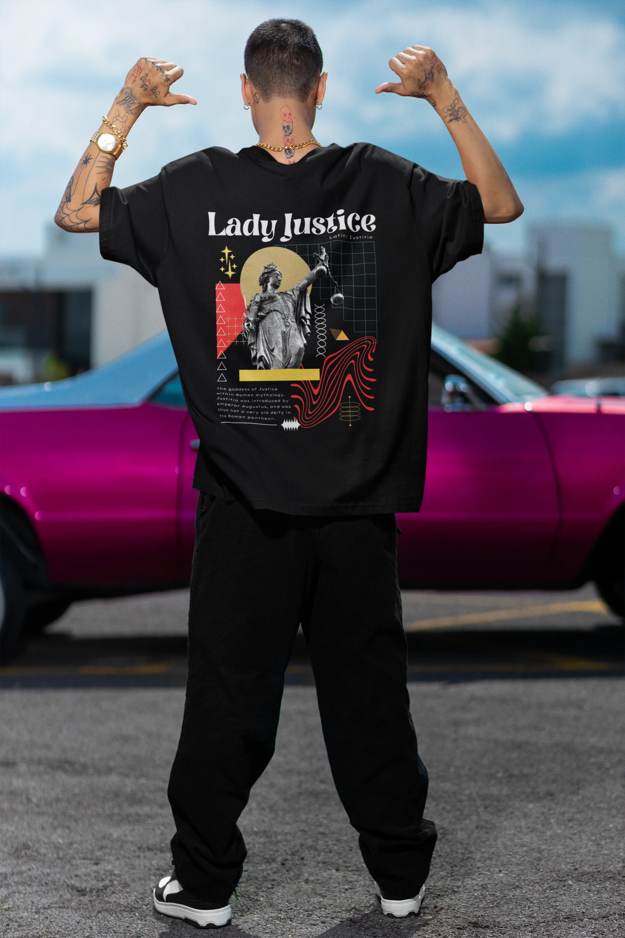 Lady Justice | Brutalism | Premium Oversized Half Sleeve Unisex T-Shirt