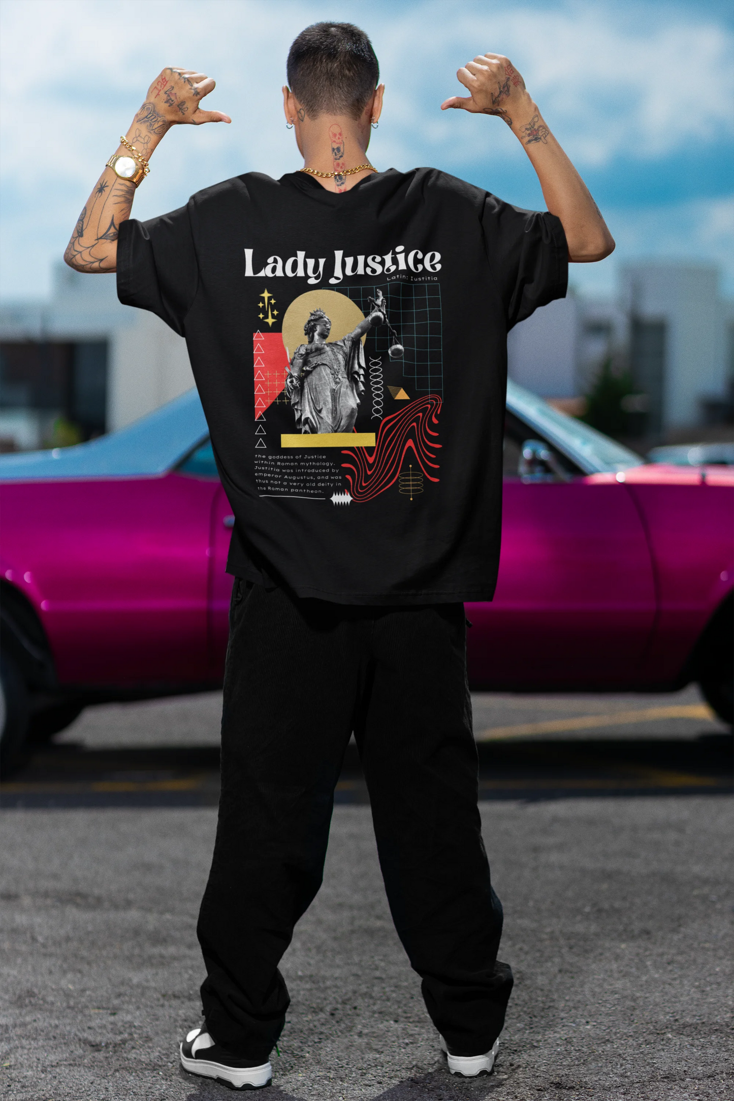 Lady Justice | Brutalism | Dropped Sleeve Unisex Tee