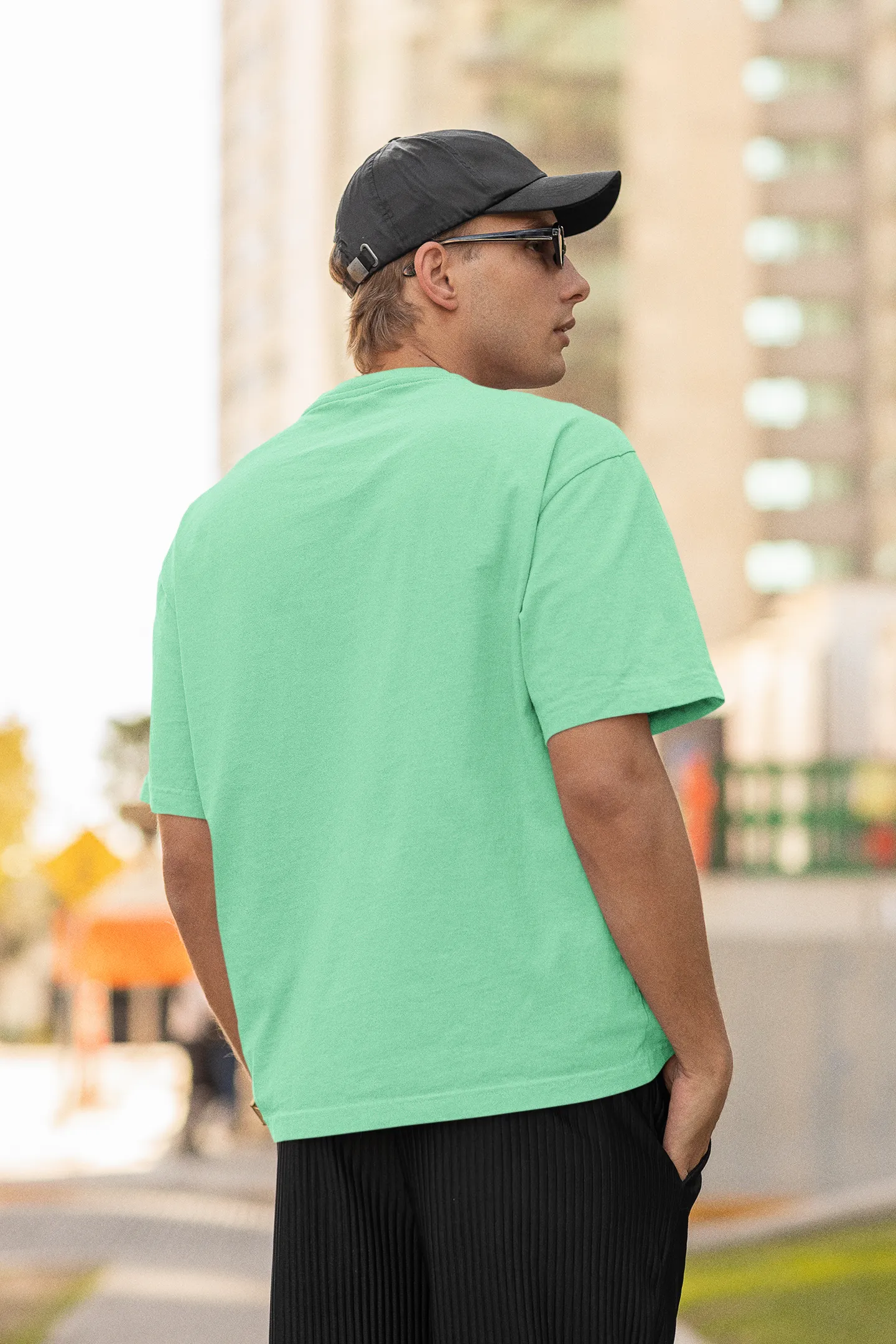 Plain Solid Premium Dropped Sleeve Half Sleeve Unisex T-shirt