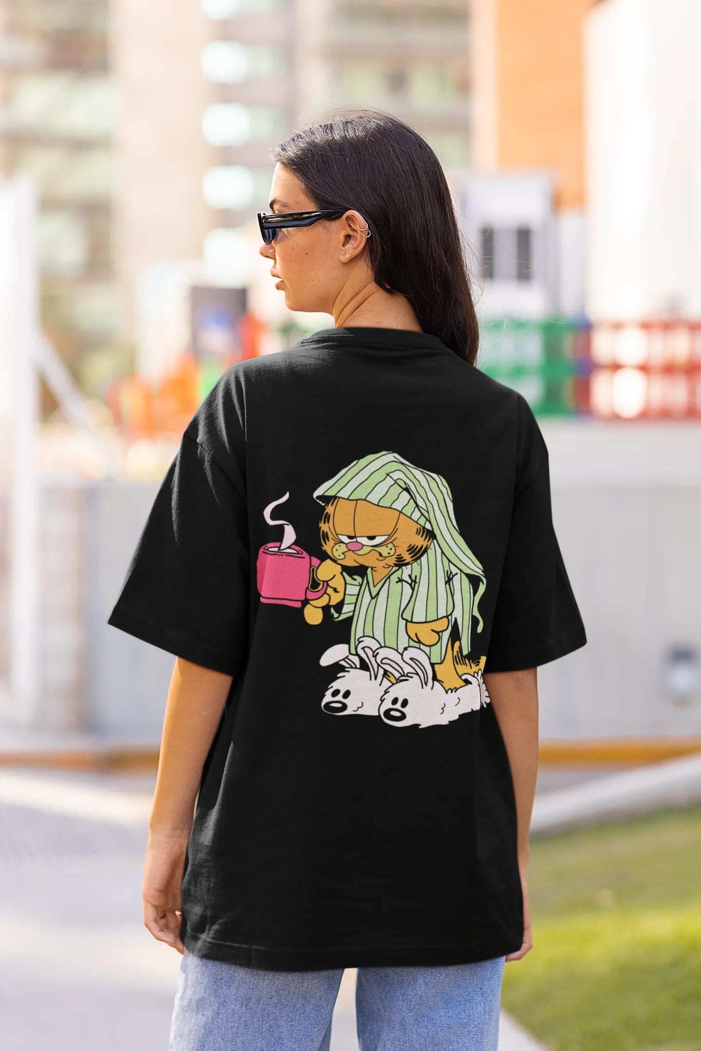 Lazy Garfield | Disney | Dropped Sleeve Unisex Tee