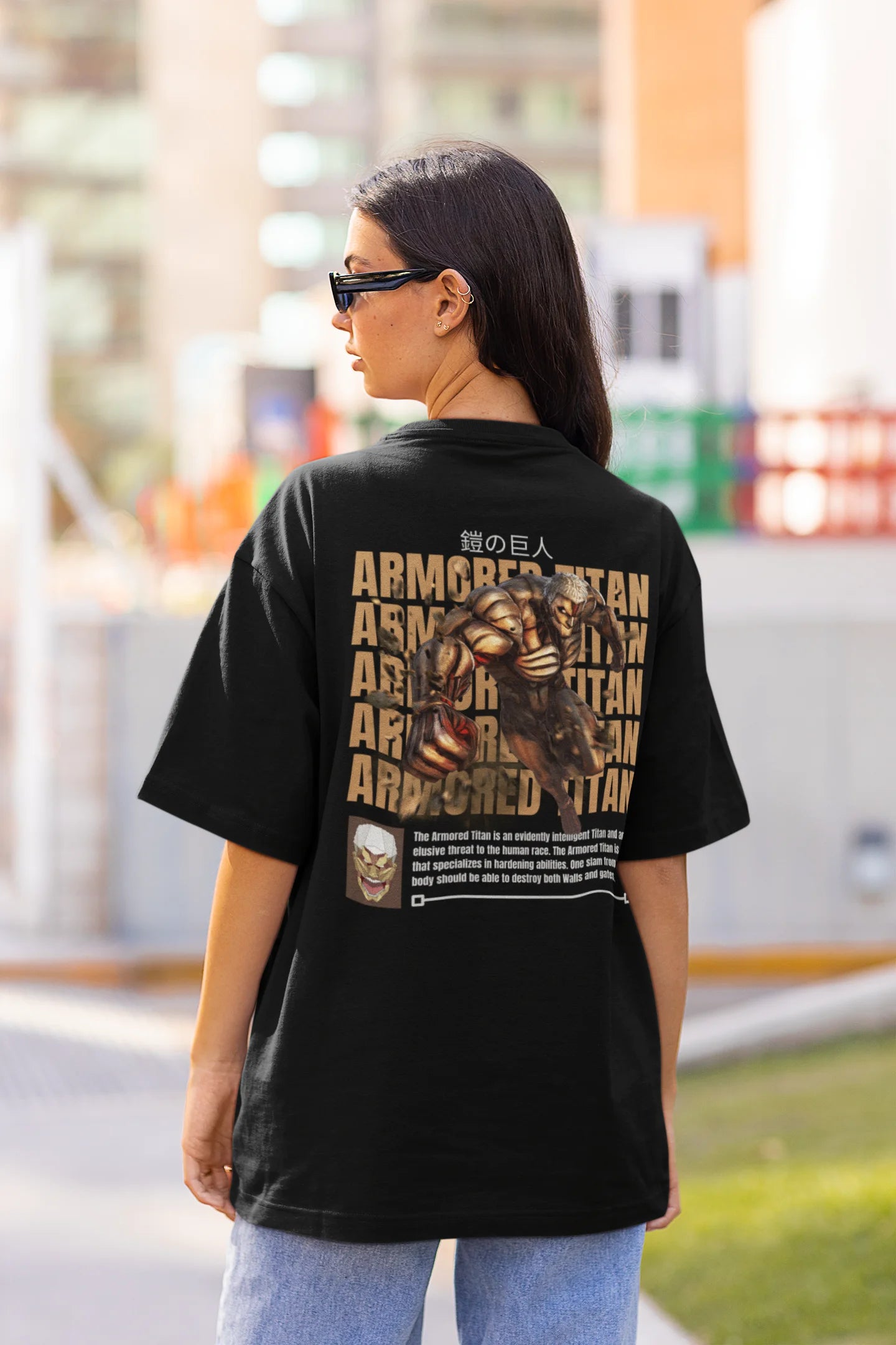 Armored Titan | Oversized Half Sleeve Unisex Tee | Broke Memers