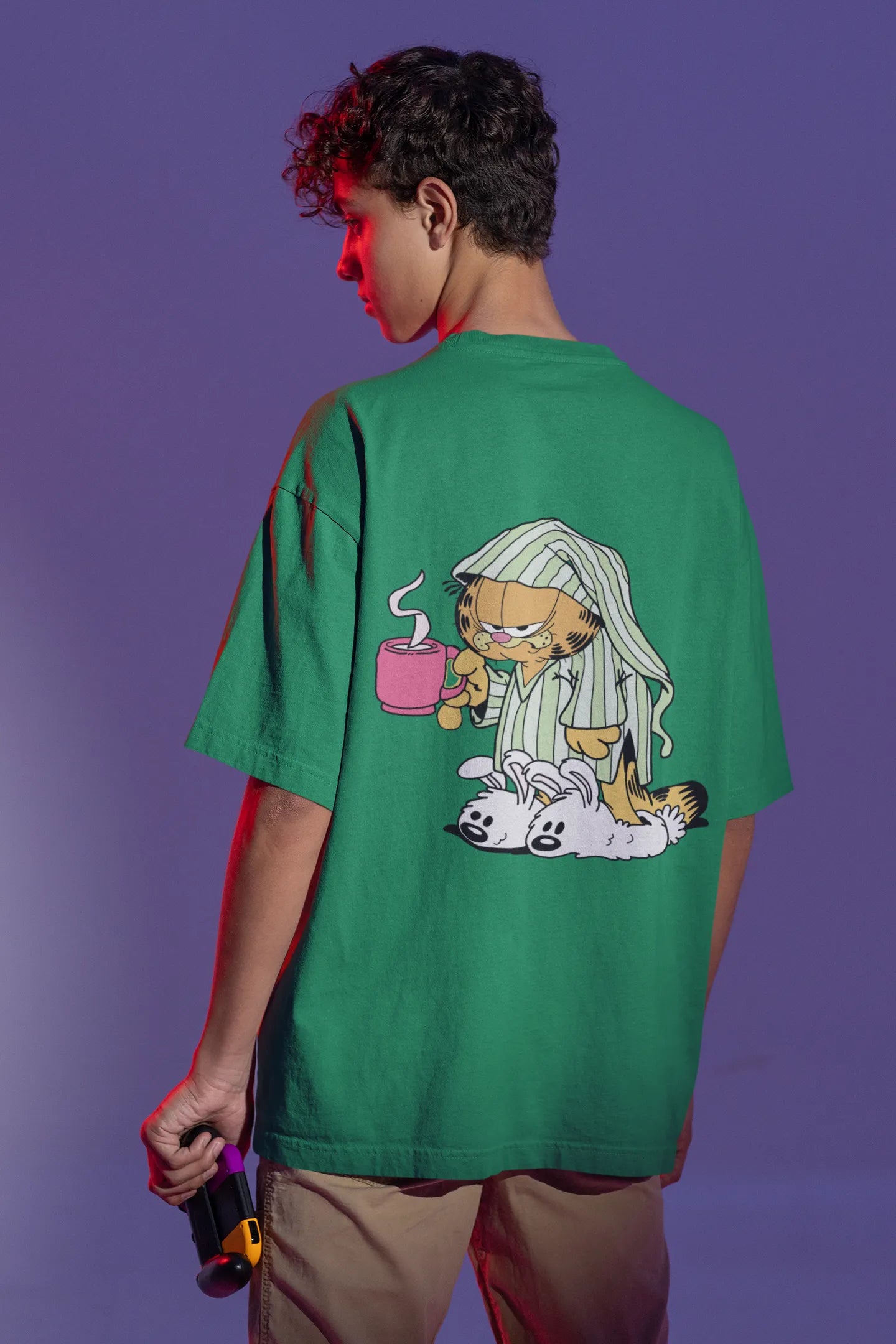 Lazy Garfield | Disney | Dropped Sleeve Unisex Tee