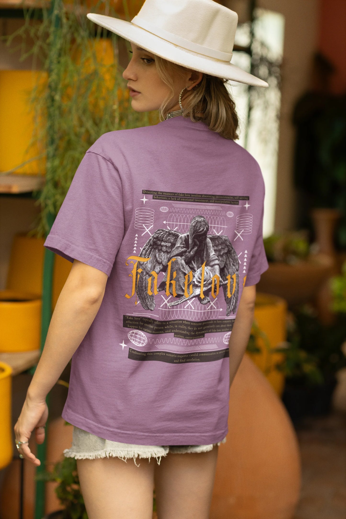 Fake Love | Brutalism | Dropped Sleeve Unisex T-Shirt