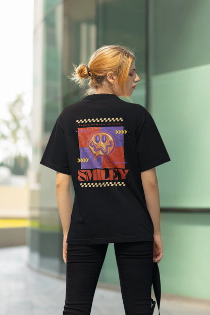 Smiley | Aesthetic | Dropped Sleeve Unisex Tee