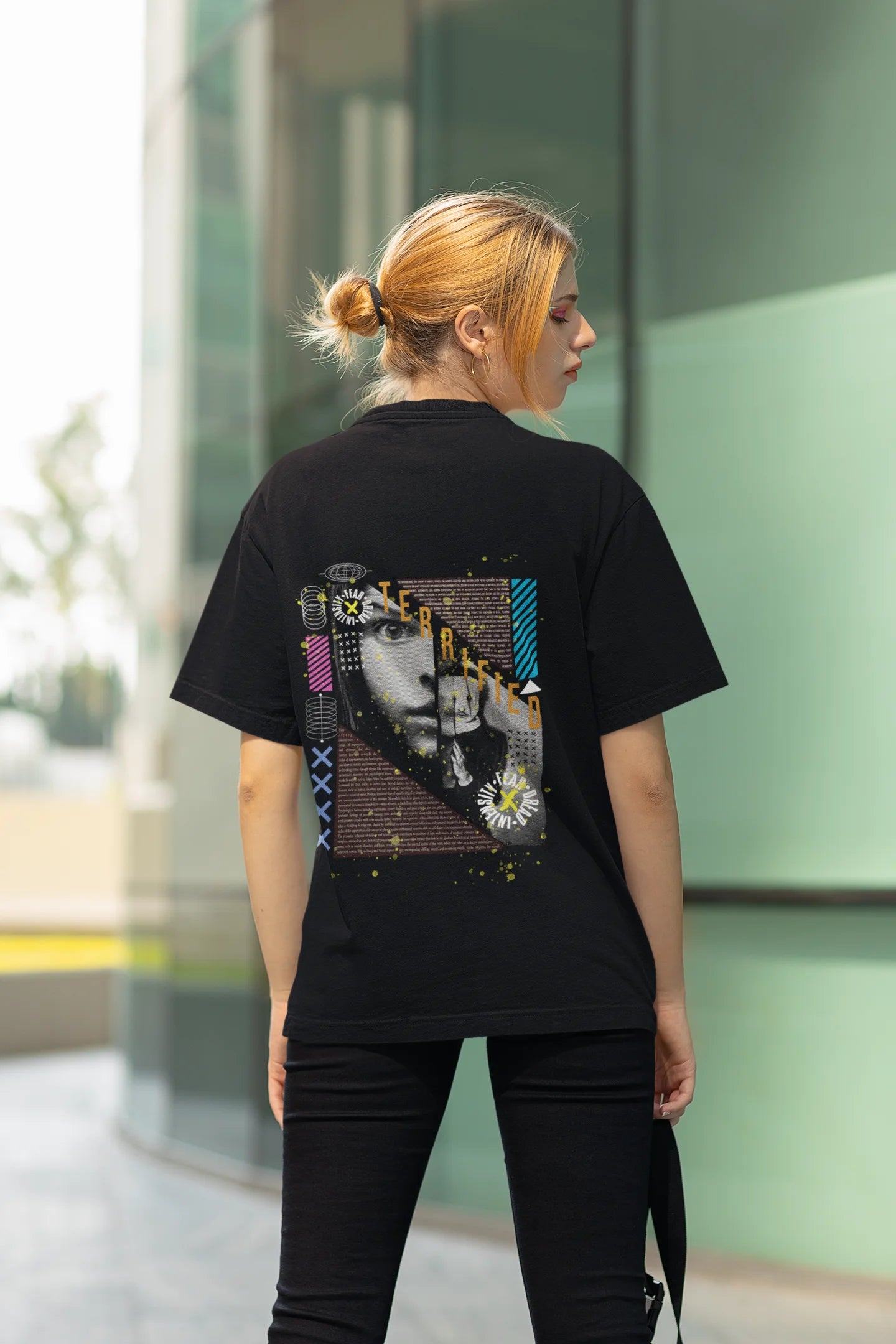 Terrified | Brutalism | Premium Oversized Half Sleeve Unisex T-Shirt