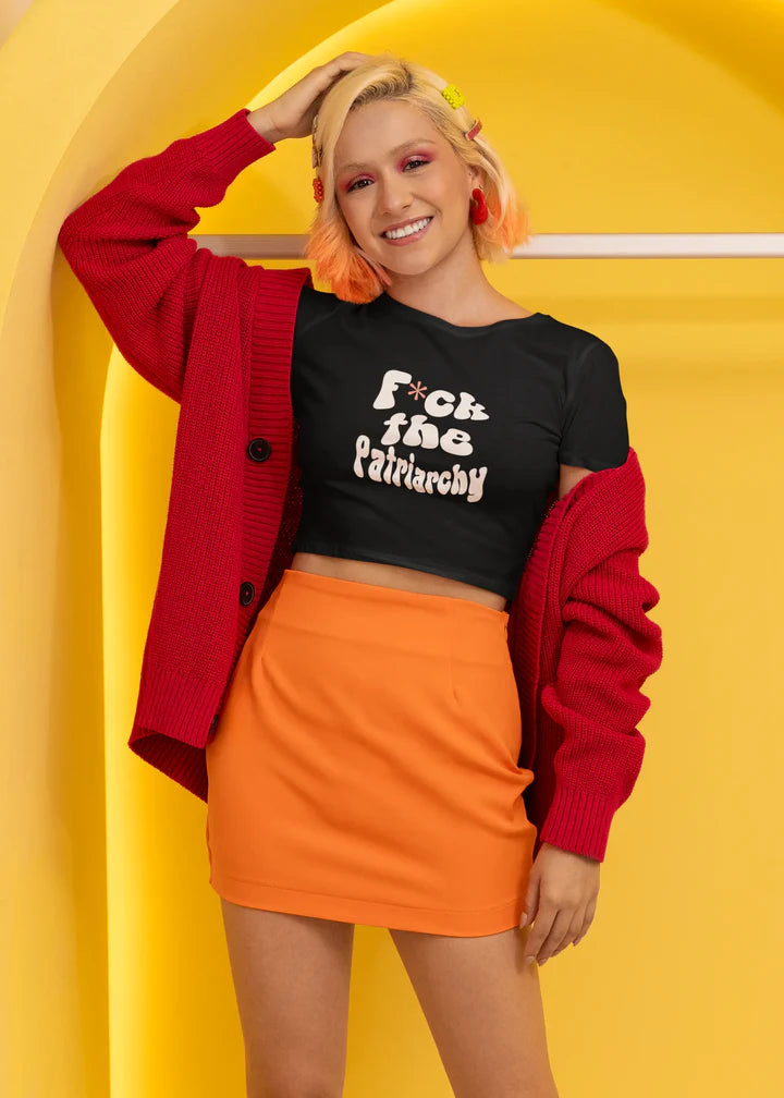 F*ck the patriarchy | Shaw tees | Slim Fit Crop Top