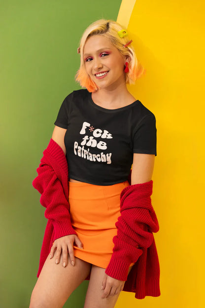 F*ck the patriarchy | Shaw tees | Slim Fit Crop Top
