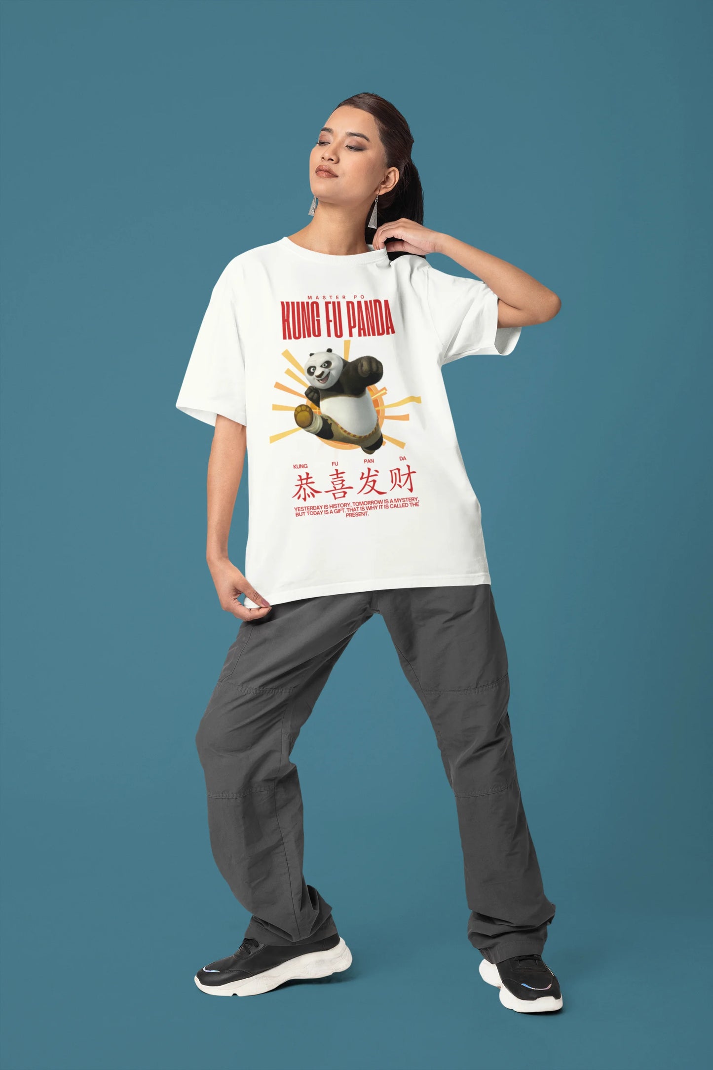 Yesterday is history | Kung Fu Panda | Dropped Sleeve Unisex Tee
